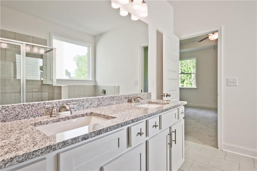 Furnished interior view inside a new home in Clark Farms, Flowery Branch (Image 15). Furnished interior view inside a new home in Clark Farms, Flowery Branch (Image 15).