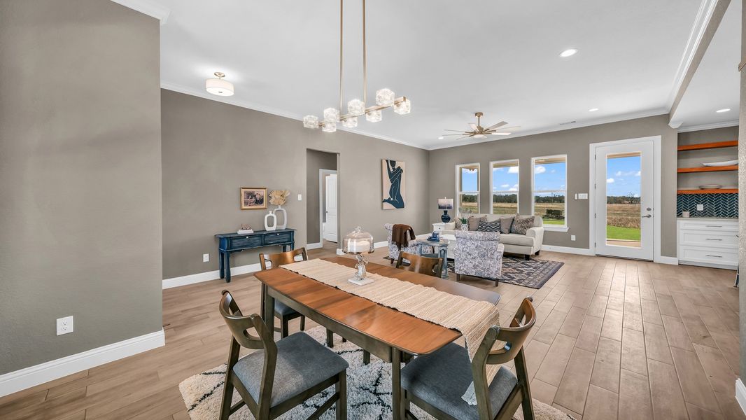 Furnished interior in a model home at Saddle Crest Estates in Weatherford (Image 27).