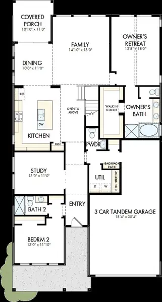2D floor plan layout of this home in Two Step Farm - Enclave Collection, Montgomery, TX (Image 2). 2D floor plan layout of this home in Two Step Farm - Enclave Collection, Montgomery, TX (Image 2).