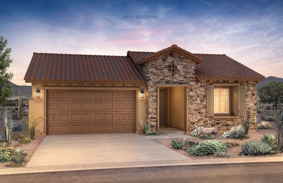 Representative exterior photo of a completed home built from the Haven by Del Webb in Sun City Festival, Buckeye, AZ (Image 16).