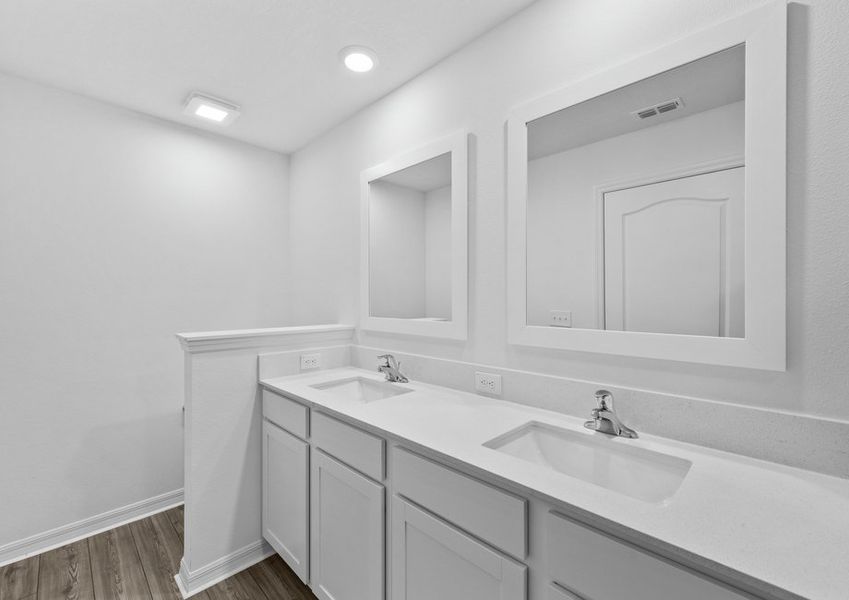 The master bath includes this stunning dual sink vanity The master bath includes this stunning dual sink vanity