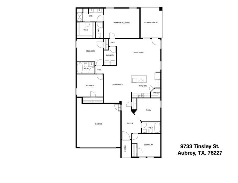 2D floor plan layout of this home in , Aubrey, TX (Image 3).