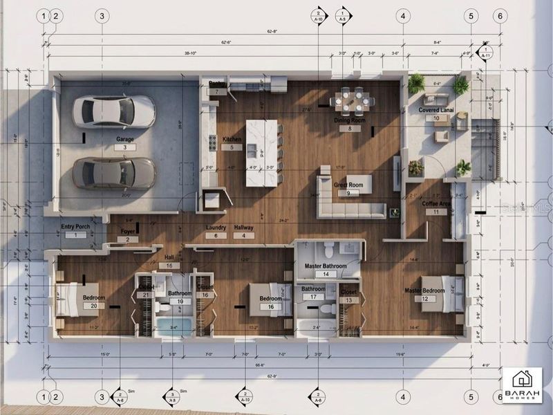 2D floor plan layout of this home in , Tampa, FL (Image 2). 2D floor plan layout of this home in , Tampa, FL (Image 2).