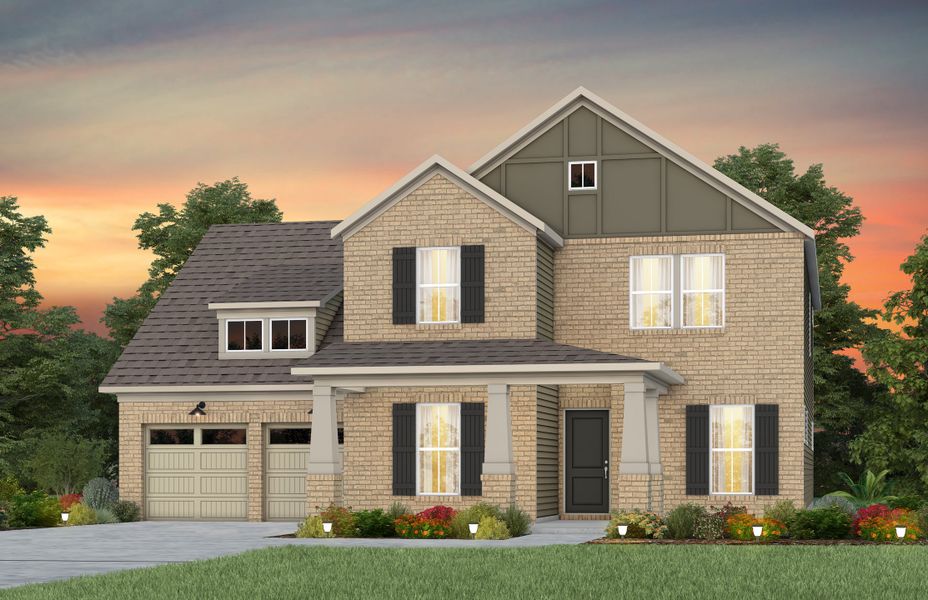 Front exterior of a new home in Forest Creek, Waxhaw, NC, highlighting curb appeal (Image 23). Front exterior of a new home in Forest Creek, Waxhaw, NC, highlighting curb appeal (Image 23).
