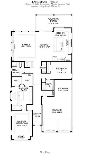 2D floor plan layout for the Landmark by Landon Homes in Fields - Brookside North, Frisco, TX (Image 3). 2D floor plan layout for the Landmark by Landon Homes in Fields - Brookside North, Frisco, TX (Image 3).