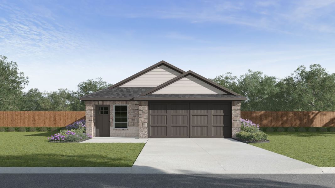 Representative exterior photo of a completed home built from the The Diana by D.R. Horton in Mayfair, New Braunfels, TX (Image 4).