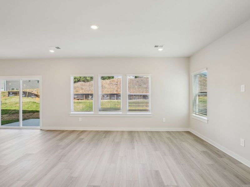 Living room in the Dakota floorplan in a Meritage Homes community.