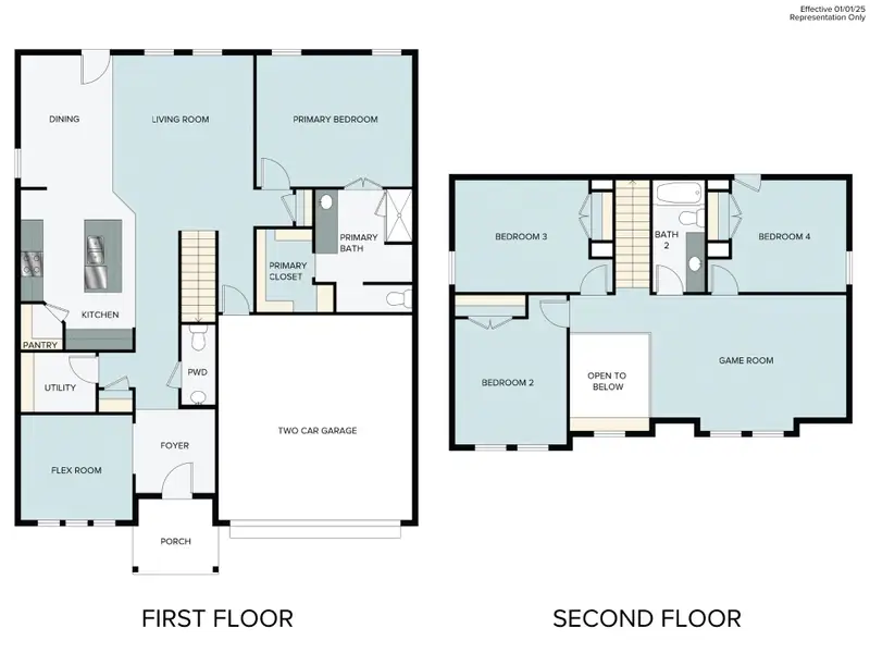 2D floor plan layout for the Colony at Pinehurst 2247 by Brohn Homes in Colony at Pinehurst, Pinehurst, TX (Image 3).