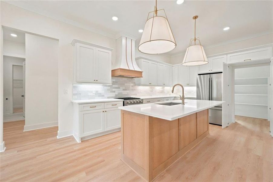 Furnished interior view inside a new home in , White (Image 9).