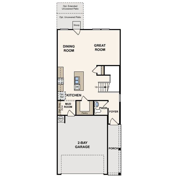 2D floor plan layout for the Marigold by Century Communities in Cloverdale, Houston, TX (Image 3).