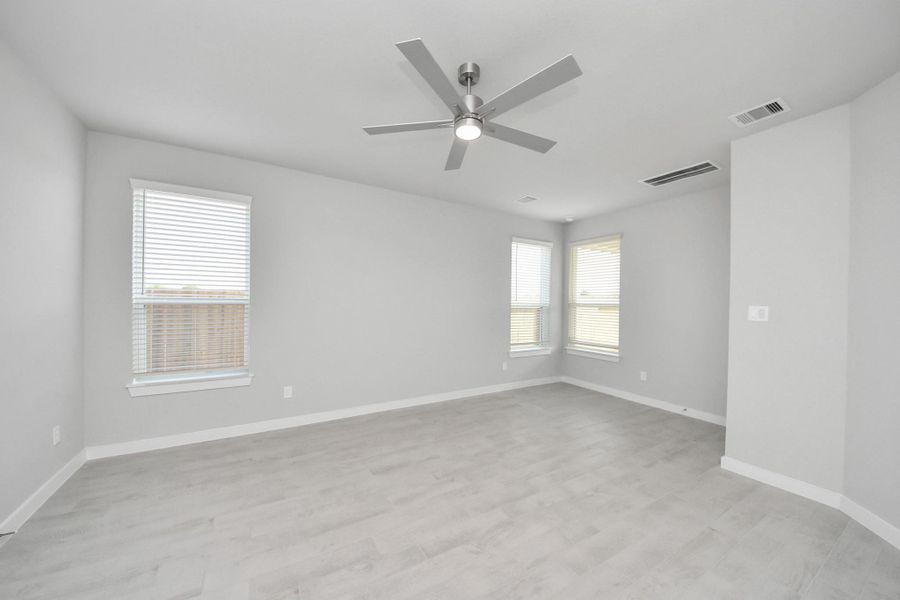 Retreat to the luxurious primary suite, your perfect escape for unwinding after a long day. Sample photo of completed home with similar floor plan. Actual colors and selections may vary. Retreat to the luxurious primary suite, your perfect escape for unwinding after a long day. Sample photo of completed home with similar floor plan. Actual colors and selections may vary.