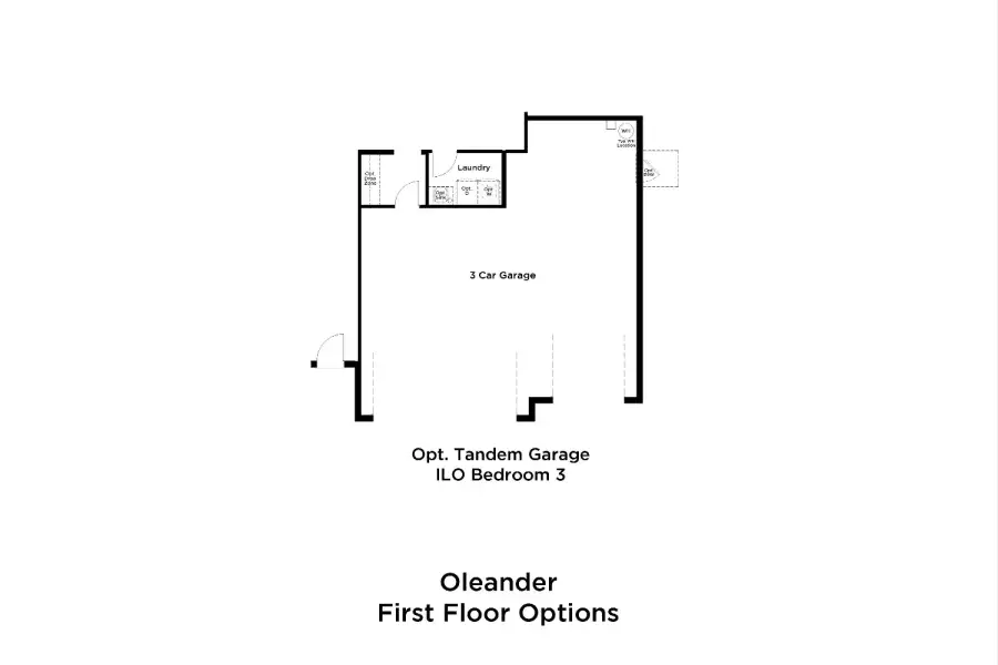 2D floor plan layout for the Oleander by DRB Homes in Preserve at Old Mill, Wesley Chapel, FL (Image 5).