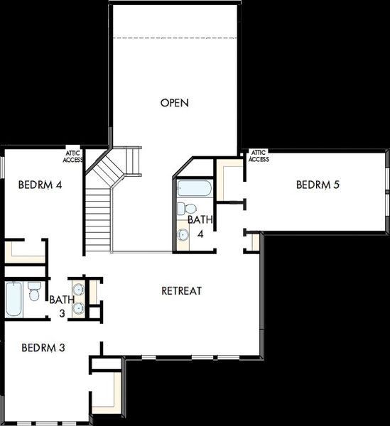 2D floor plan layout of this home in Dunham Pointe - Parkview Collection, Cypress, TX (Image 6).