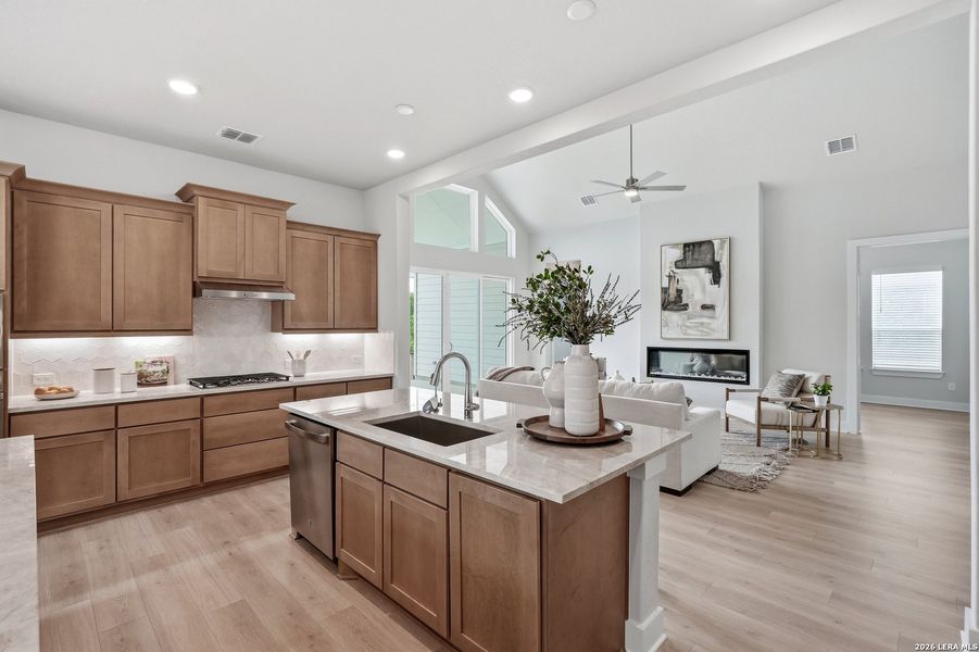 Furnished interior view inside a new home in Potranco Oaks, Castroville (Image 35).
