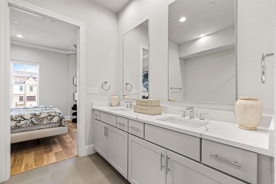 Image of model home with similar floorplan.