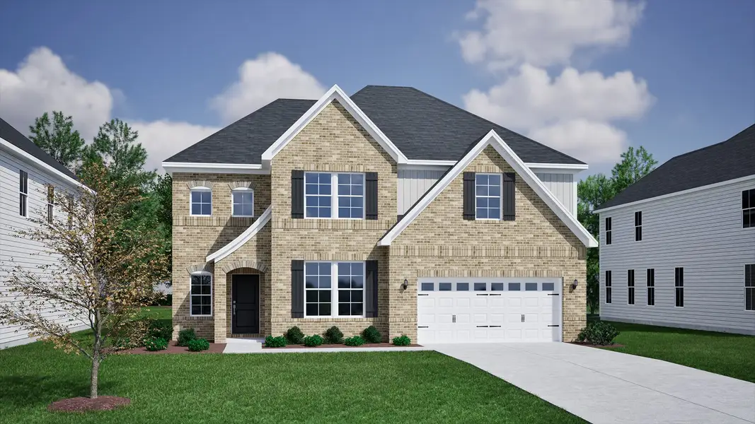 Representative exterior photo of a completed home built from the Warwick II - Vanguard Collection by Mungo Homes in Scotts Hill Village, Wilmington, NC (Image 26).
