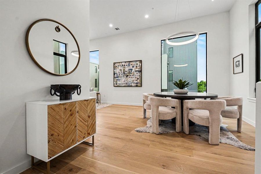 White oak hardwood floors.
