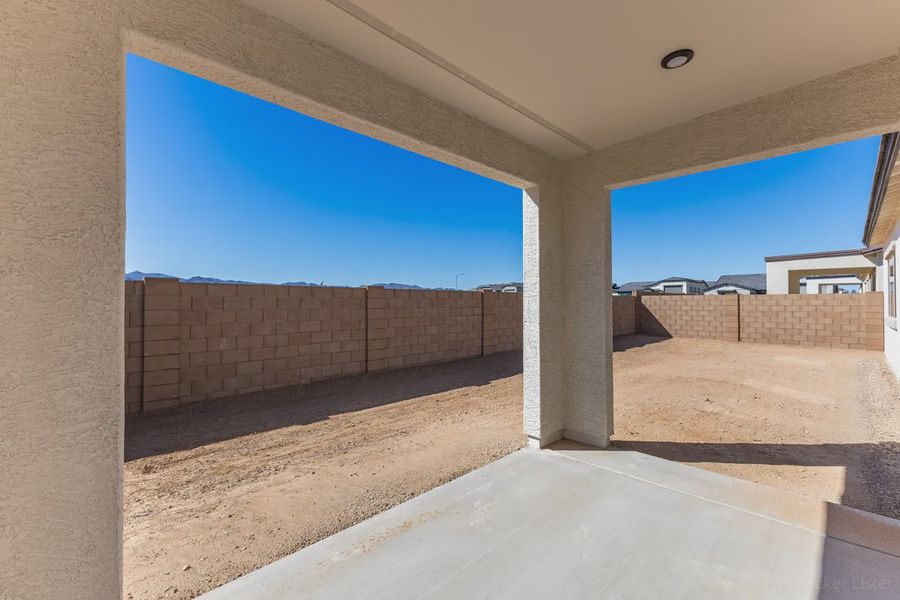 Exterior details and patio area of a home in Valencia at Granite Vista, Waddell (Image 3).