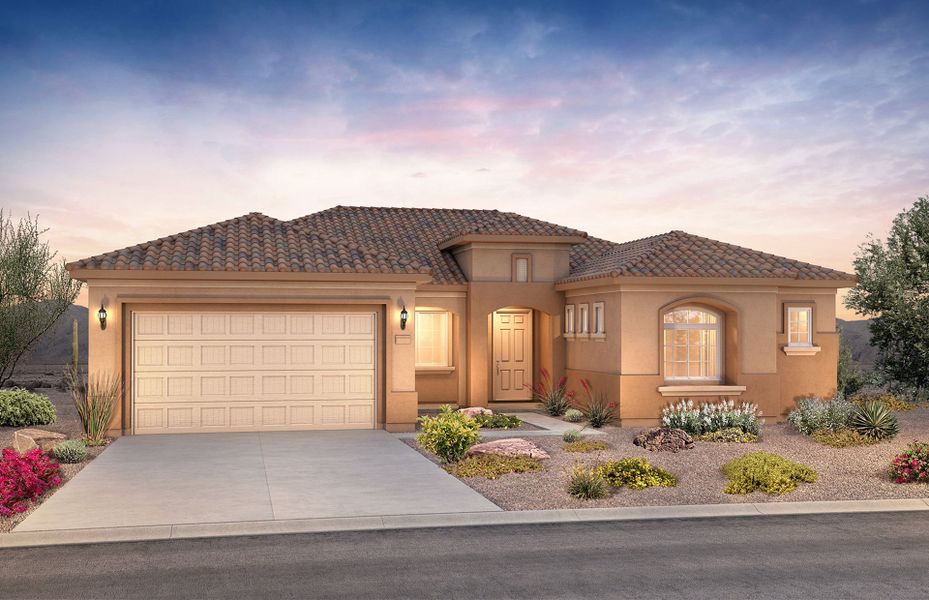 Representative exterior photo of a completed home built from the Endeavor Final Opportunity by Del Webb in Sun City Anthem at Merrill Ranch, Florence, AZ (Image 16).