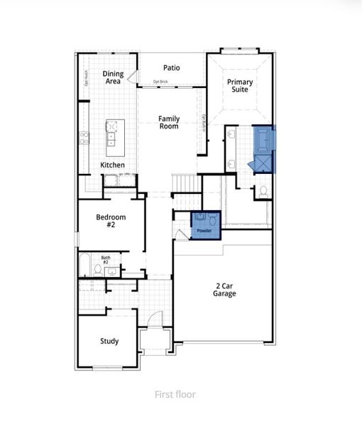 2D floor plan layout for the Torres Plan by Highland Homes in Easton Park, Austin, TX (Image 5). 2D floor plan layout for the Torres Plan by Highland Homes in Easton Park, Austin, TX (Image 5).