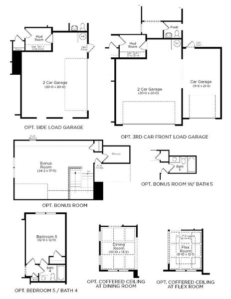 2D floor plan layout for the Stonehaven  II by DRB Homes in Oak Bend, James Island, SC (Image 5).