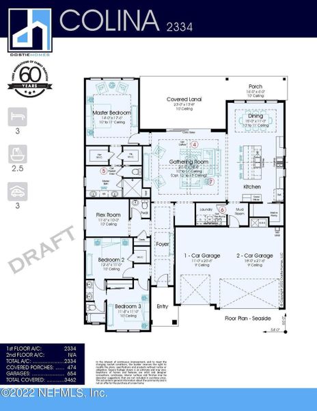 2D floor plan layout of this home in Marshes of Madeira, St. Augustine, FL (Image 3). 2D floor plan layout of this home in Marshes of Madeira, St. Augustine, FL (Image 3).