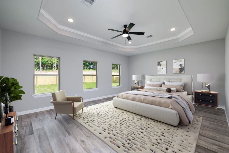 Virtually staged Sample of room