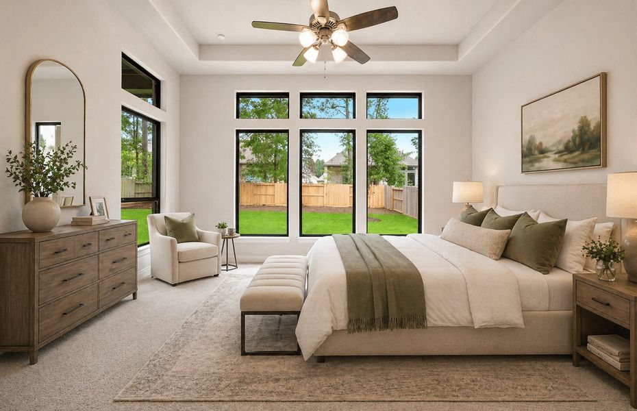 Furnished interior view inside a new home in The Woodlands Hills 65′, Willis (Image 9).