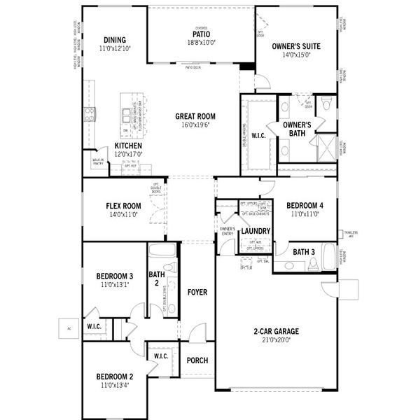2D floor plan layout of this home in Empire Pointe, Queen Creek, AZ (Image 3).