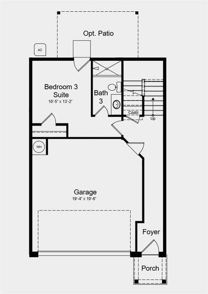 2D floor plan layout of this home in Rosewood Farm, Lawrenceville, GA (Image 5).