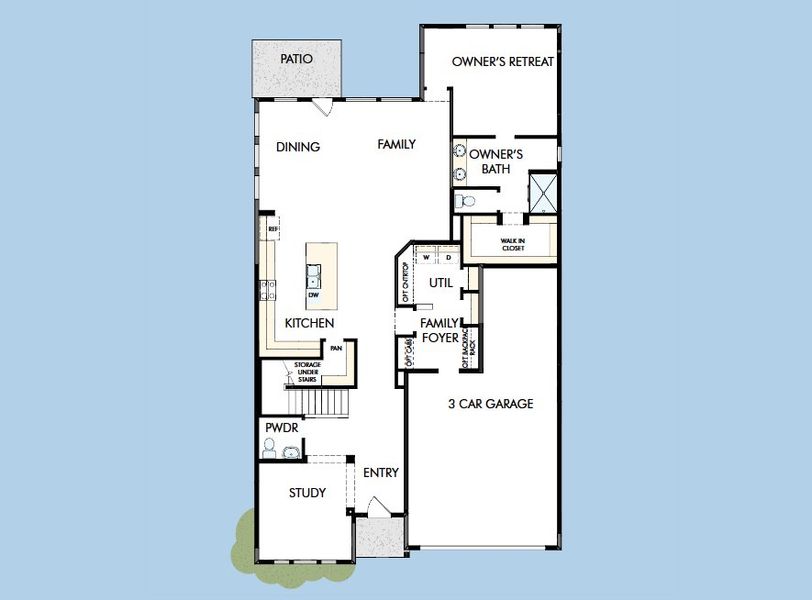 2D floor plan layout for the The Drummond by David Weekley Homes in Hidden Springs - The Village Collection, Smyrna, TN (Image 3).