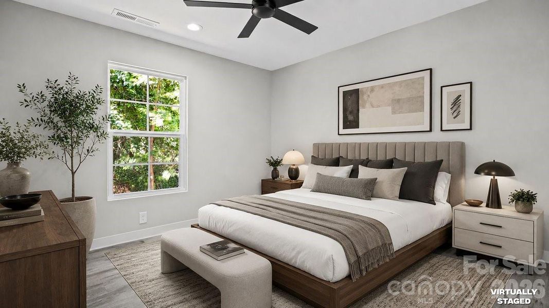 3320 Boyd St, Unit: B - Bedroom View Staged 3320 Boyd St, Unit: B - Bedroom View Staged