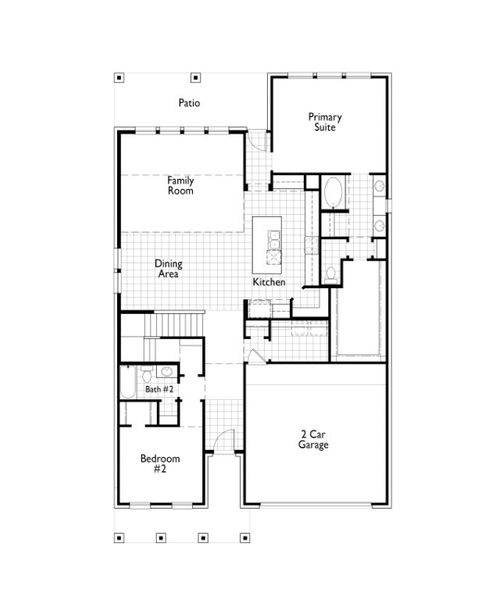 2D floor plan layout for the Redford Plan by Highland Homes in Tavolo Park, Fort Worth, TX (Image 5). 2D floor plan layout for the Redford Plan by Highland Homes in Tavolo Park, Fort Worth, TX (Image 5).