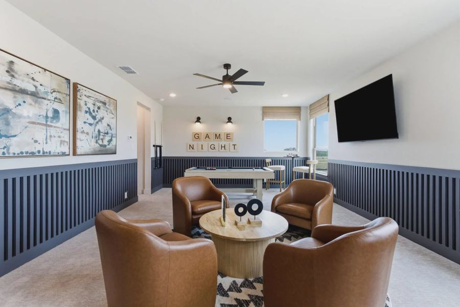Representative furnished interior of a home built from the Acadia by Chesmar Homes in Prominence 50's, San Antonio (Image 10).