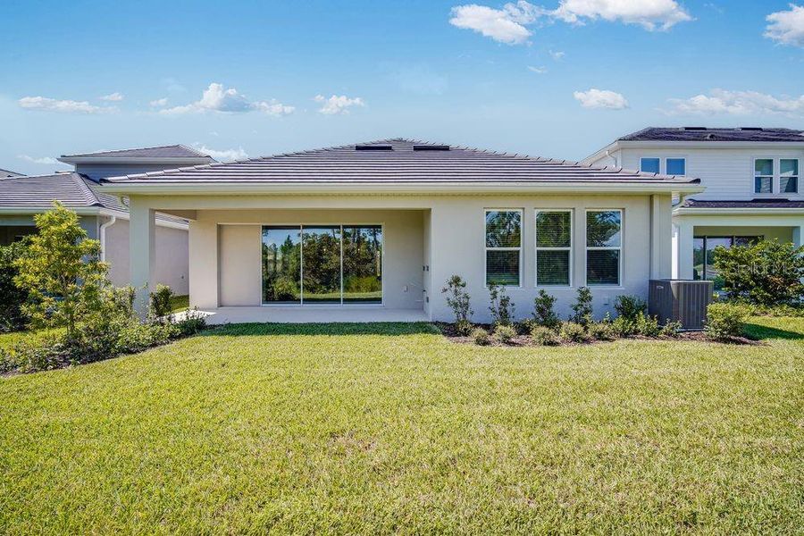 Exterior details and patio area of a home in Hammock at Two Rivers, Zephyrhills (Image 25).