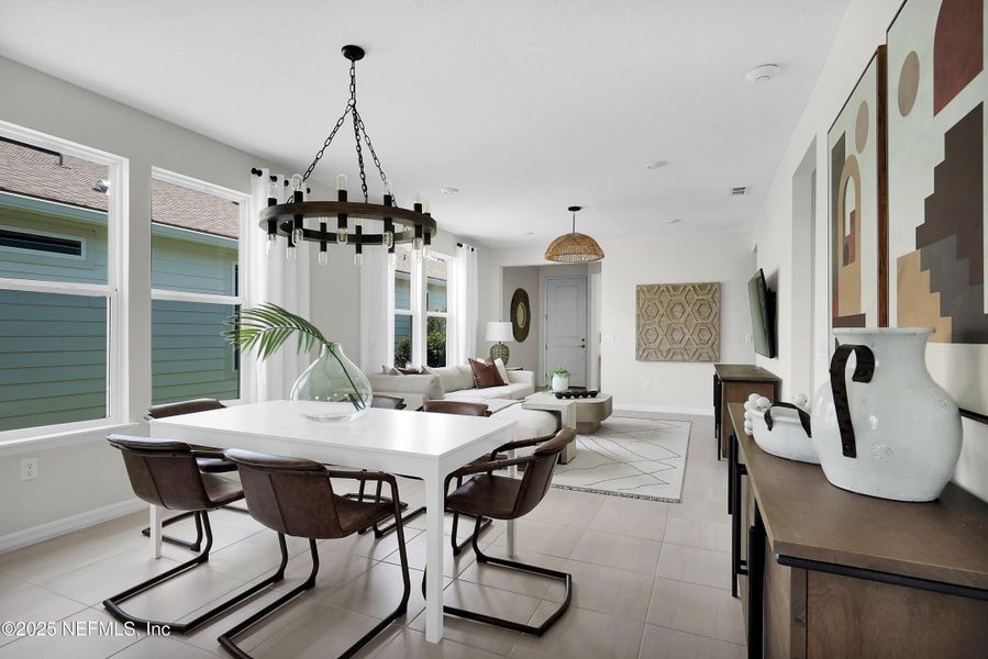 Furnished interior view inside a new home in Del Webb Wildlight, Yulee (Image 9).