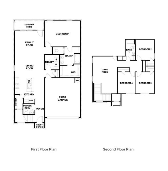 2D floor plan layout of this home in Trails at Wildhorse, Austin, TX (Image 3).