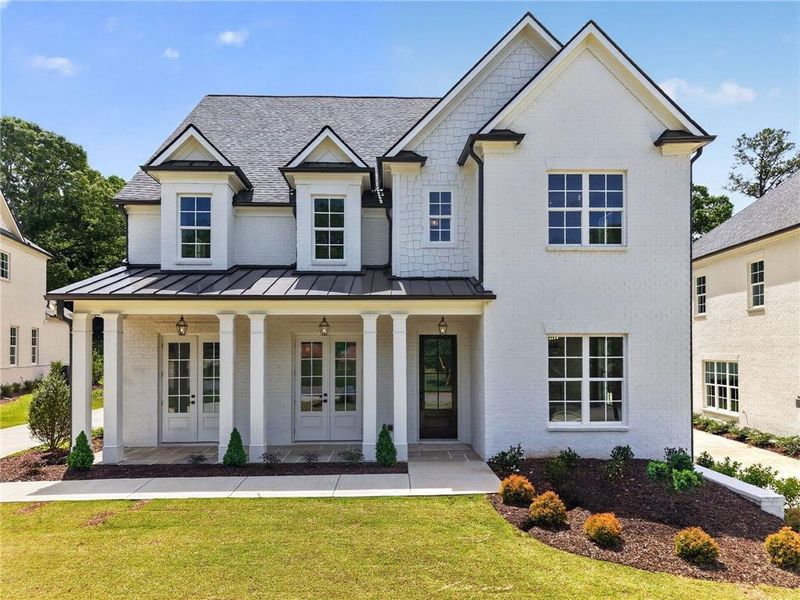 Front exterior of a new home in , Suwanee, GA, highlighting curb appeal (Image 27).