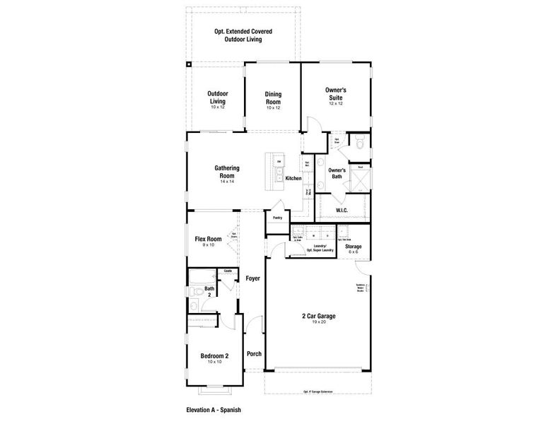2D floor plan layout of this home in Estrella, Goodyear, AZ (Image 5).