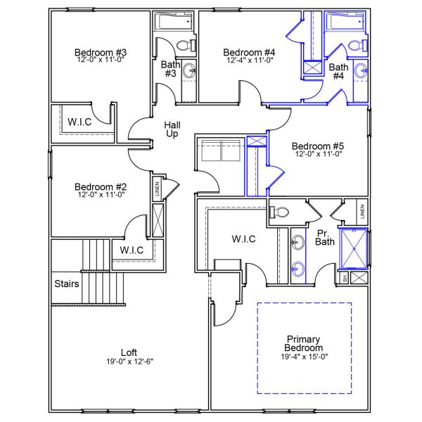 2D floor plan layout of this home in Hanes Lake, Winston-Salem, NC (Image 6).