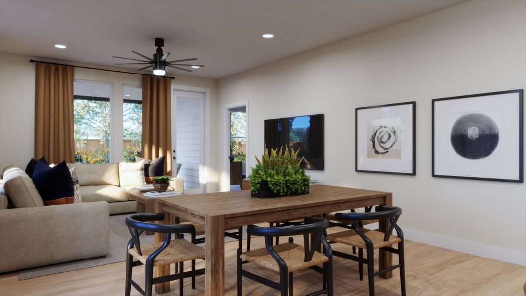 Furnished interior view inside a new home in Lariat, Liberty Hill (Image 4). Furnished interior view inside a new home in Lariat, Liberty Hill (Image 4).