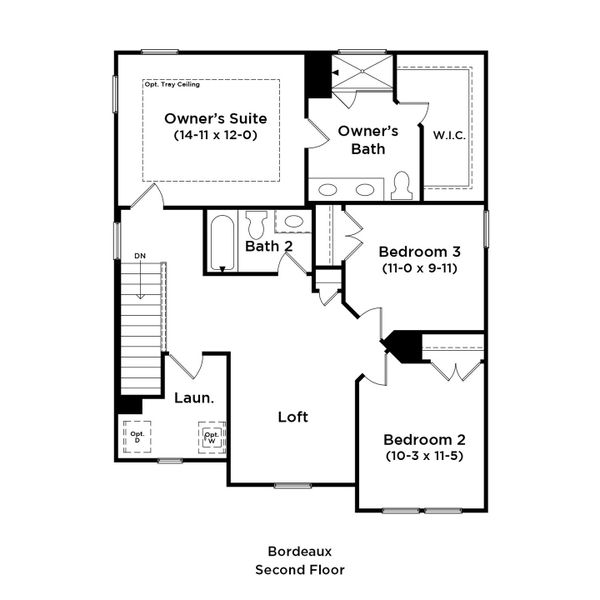 2D floor plan layout of this home in Sidney Creek Single Family, Zebulon, NC (Image 4).