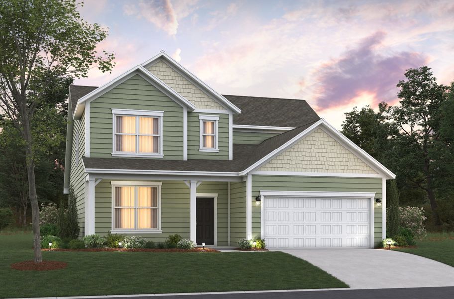 Representative exterior photo of a completed home built from the Windsor by Beazer Homes in Somerset, Myrtle Beach, SC (Image 2).