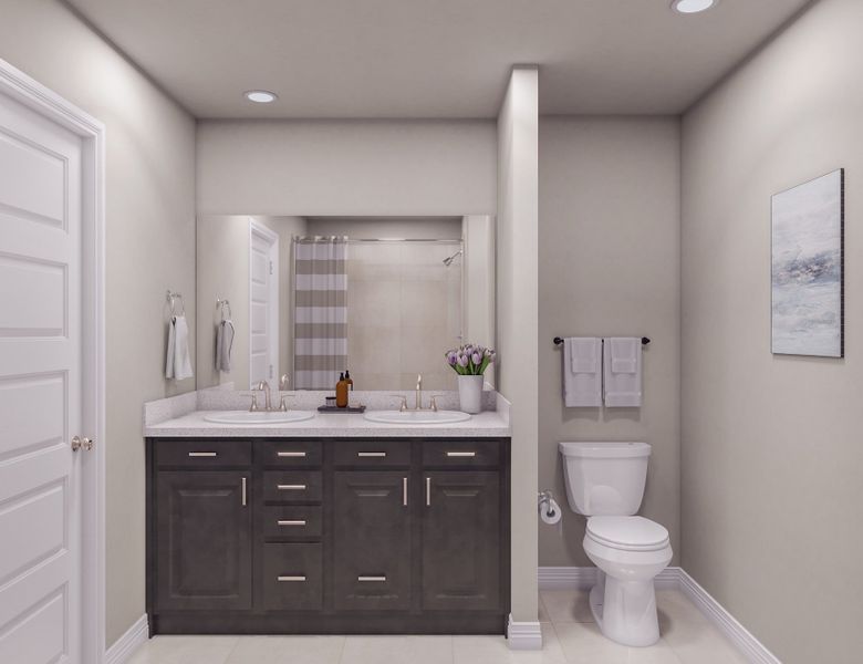 Furnished interior view inside a new home in Mason Woods, Cypress (Image 9). Furnished interior view inside a new home in Mason Woods, Cypress (Image 9).