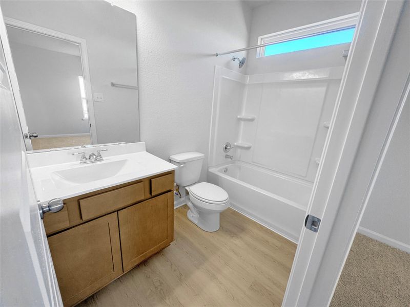 The Waring III- EnSuite Bath in Bedroom 5. Under construction, options, upgrades and colors will vary.
