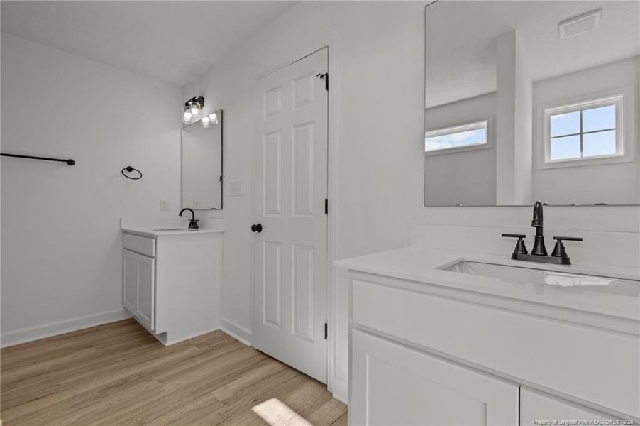 primary bath with twin sinks