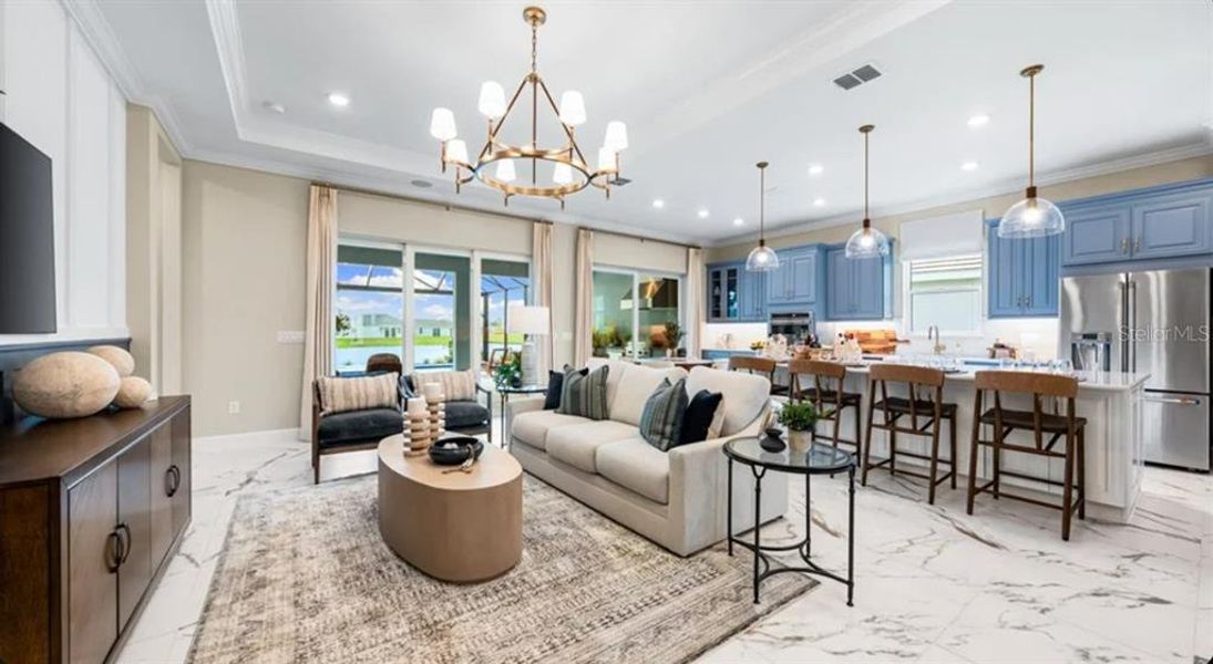 Furnished interior view inside a new home in Esplanade at Wellen Park, Englewood (Image 5).