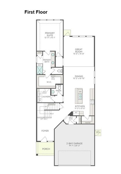 2D floor plan layout for the Winfield by Tri Pointe Homes in Prairie Collection at The Meadows, Krum, TX (Image 3). 2D floor plan layout for the Winfield by Tri Pointe Homes in Prairie Collection at The Meadows, Krum, TX (Image 3).