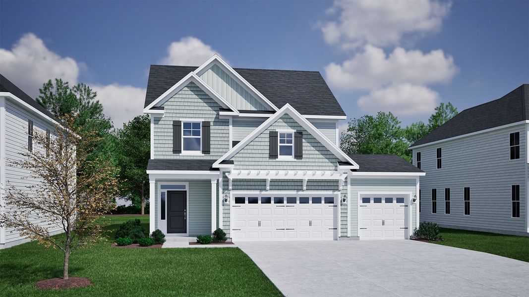 Representative exterior photo of a completed home built from the Bowen - Vanguard Collection by Mungo Homes in Porter Ridge, Elgin, SC (Image 7).