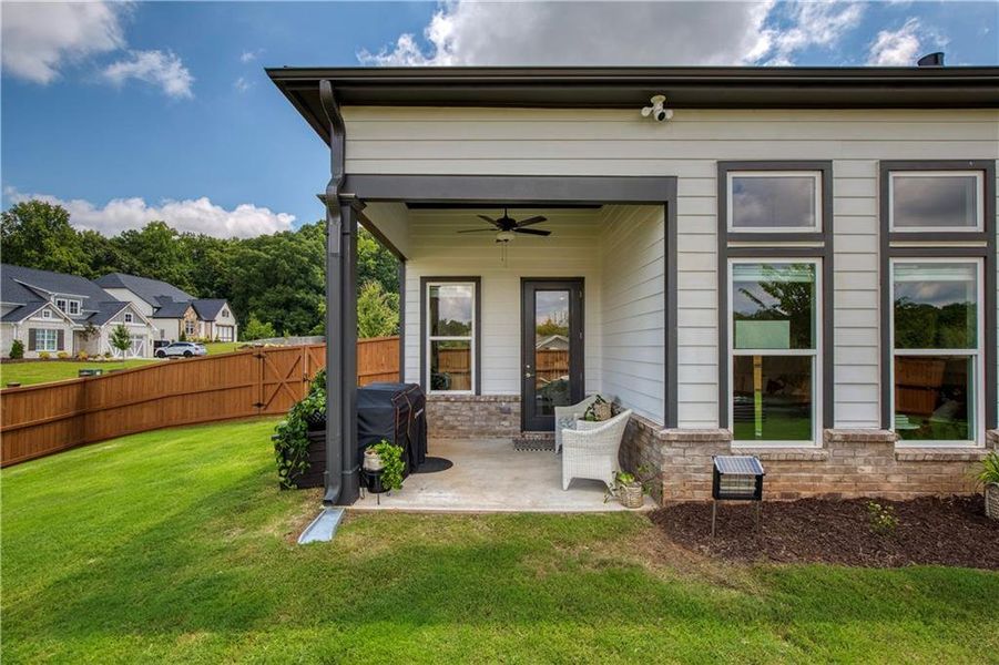 Exterior details and patio area of a home in Yellowstone Farms, Cumming (Image 28). Exterior details and patio area of a home in Yellowstone Farms, Cumming (Image 28).